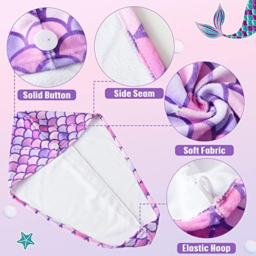 WAWSAM 2 Pack Unicorn Hair Drying Towels for Kids