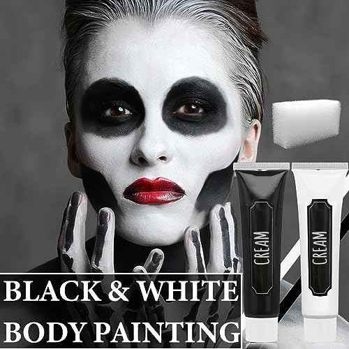 Halloween Face Paint Kit Black White Body Paint SFX Makeup