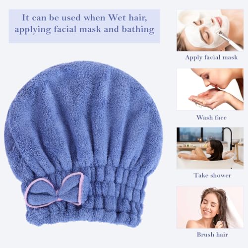 Ptwola Microfiber Hair Drying Towel Wrap with Bowknot