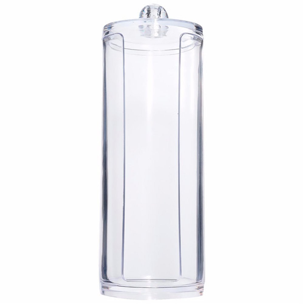 Teensery Clear Round Makeup Cotton Storage Box Organizer