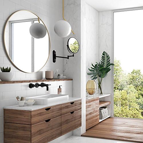 Gecious Double Sided Wall Mirror 10X Magnification Matte Black