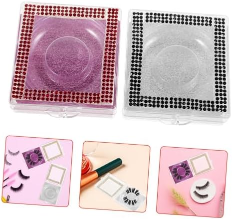 2pcs Rhinestone Eyelash Storage Box Stylish Case for Travel 1