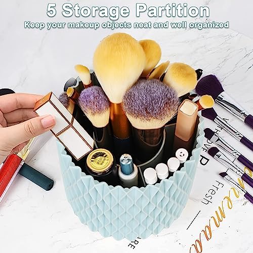 WAFJAMF Makeup Brush Holder 360 Rotating