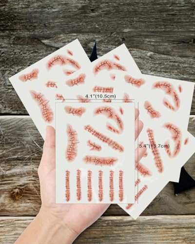 Horror Realistic Fake Blood Wound Stickers 5pcs