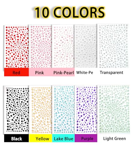 3250 Pcs Self Adhesive Face Gems Rhinestone Stickers for Make-Up DIY