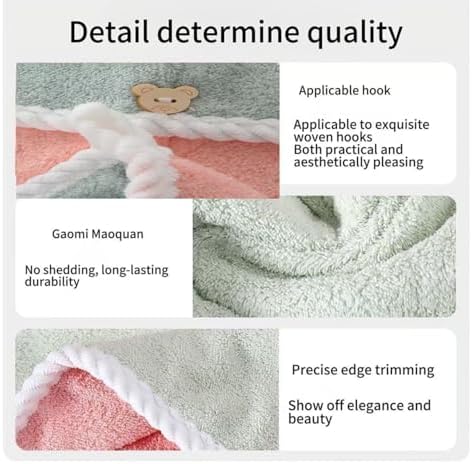 XPZKAIYUE Microfiber Hair Towel Wrap for Women and Kids Pink Green