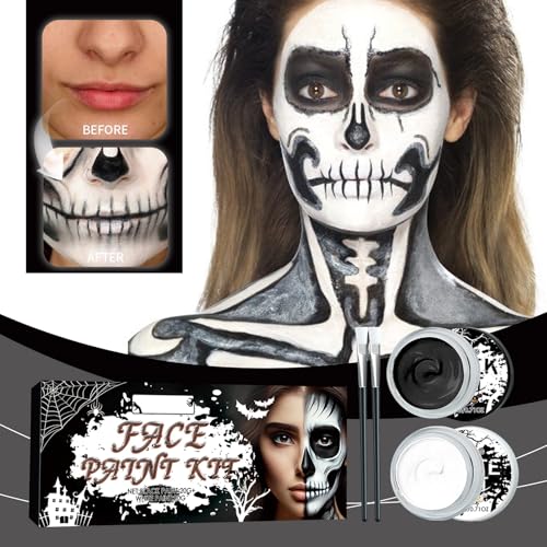 Black and White Halloween Face and Body Paint Set