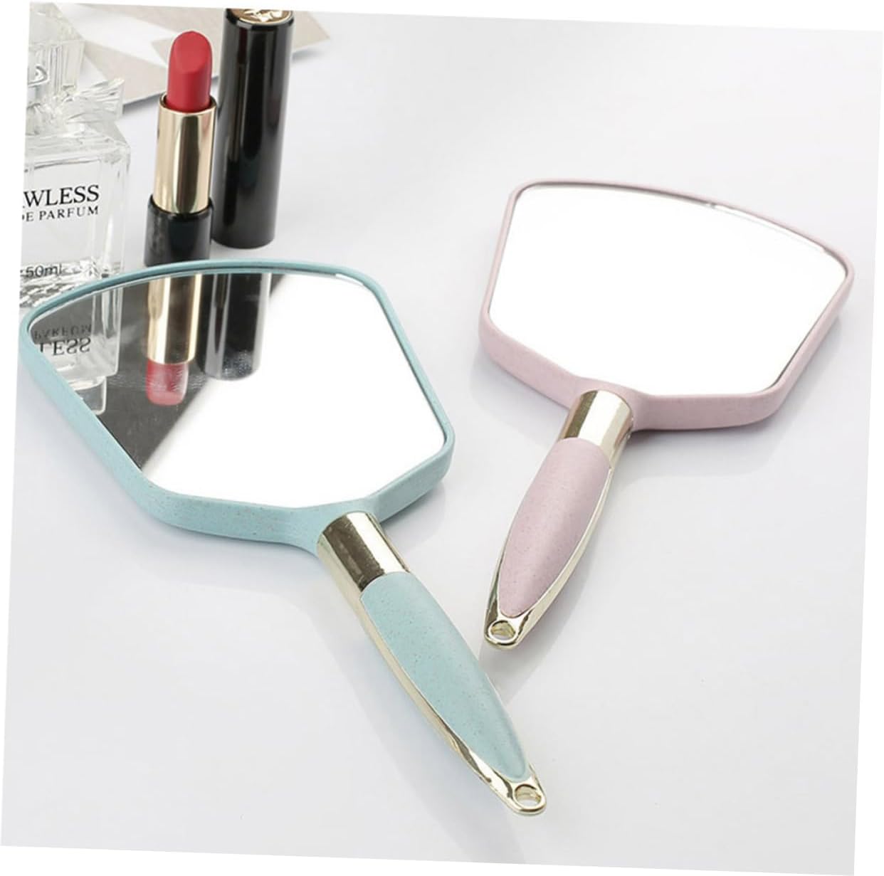 SOIMISS Handheld Mirror with Ergonomic Handle for Travel and Bathroom Use