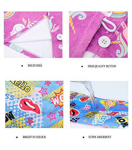 ELLEWIN Microfiber Hair Drying Towel 3 Pack for Kids Women