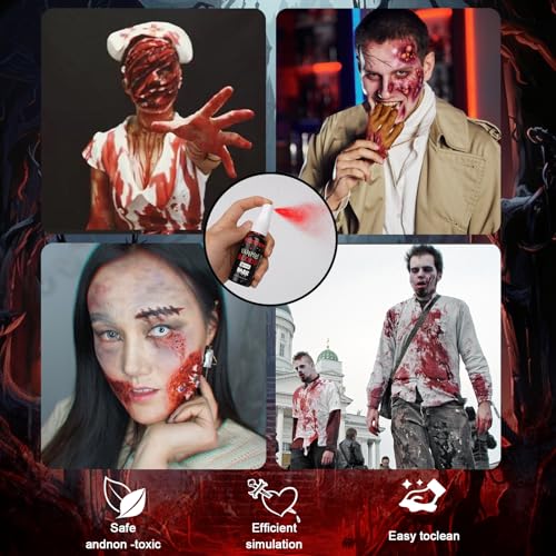 Js2U ZW Vampire Makeup Kit with Fake Teeth and Blood Effects