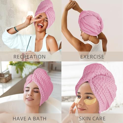 MaopaoBeauty Microfiber Waffle Hair Towel for Women Girls