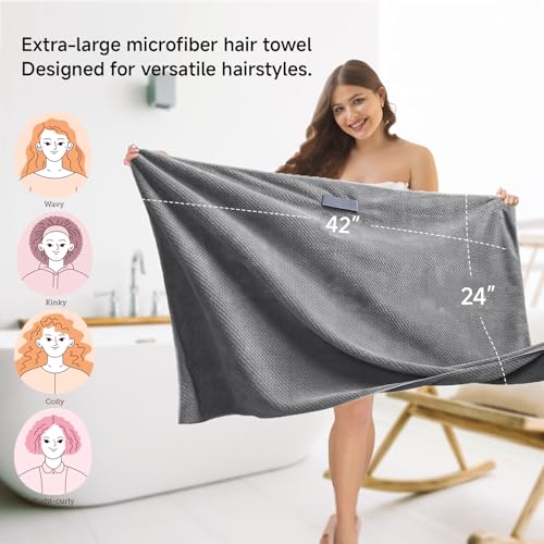 Netcken Extra Large Microfiber Hair Towel for Women