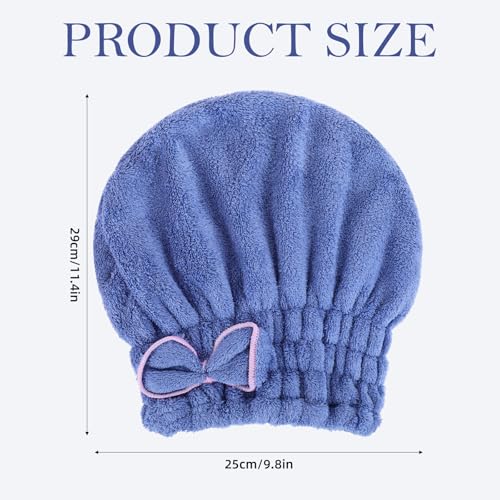 Ptwola Microfiber Hair Drying Towel Wrap with Bowknot