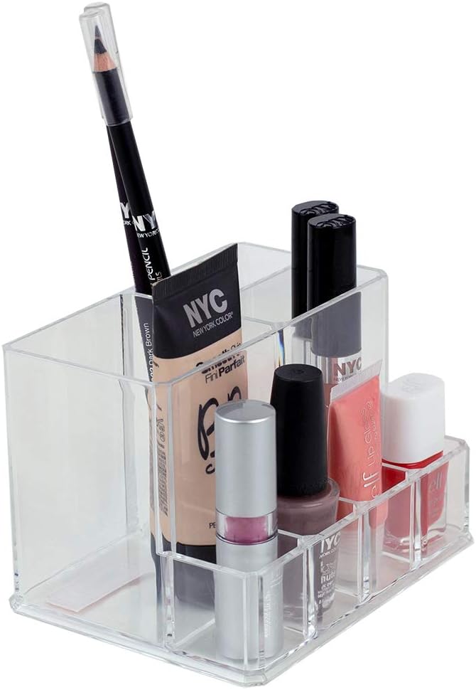 Home Basics Clear Shatter-Resistant Makeup Organizer