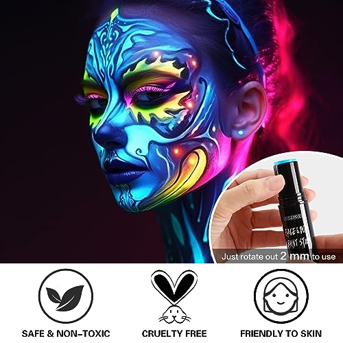 BOBISUKA Neon Blue UV Glow Body Paint Stick