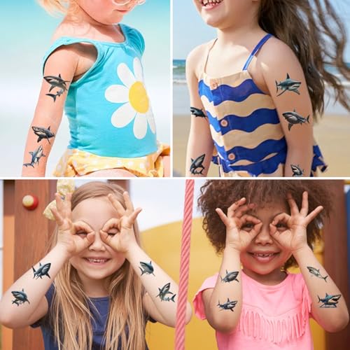 JoyfulGlam Shark Temporary Tattoo Stickers for Kids