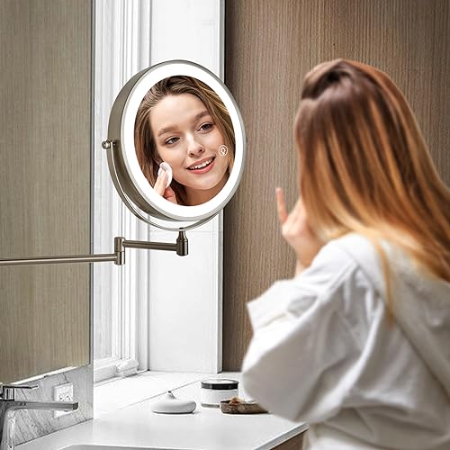 VORREMIRR Rechargeable Lighted Makeup Mirror Wall Mount