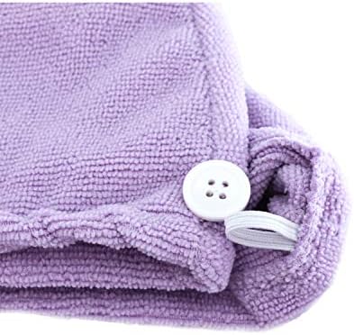 Earth I Purple Microfiber Hair Towel 4 Pack 1 Face Stone Gua Sha