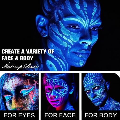 BOBISUKA Neon Blue UV Glow Body Paint Stick