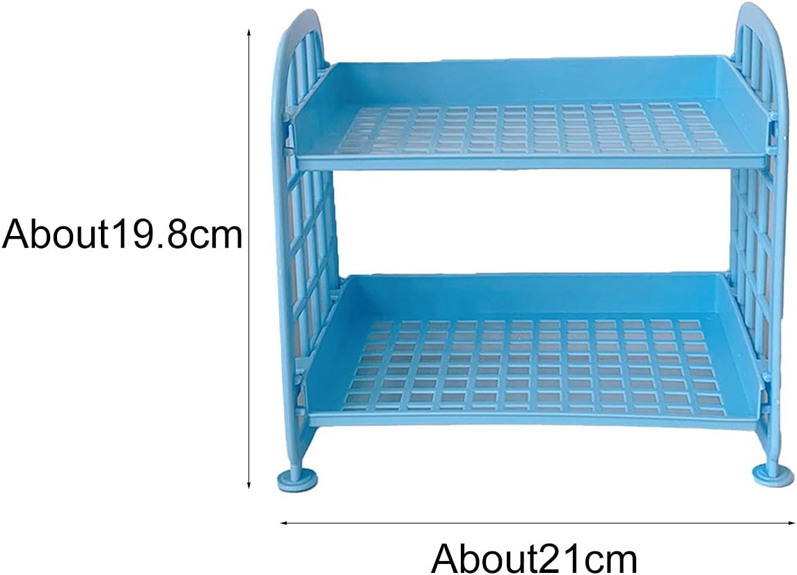 Double-layered Makeup Organizer with Mirror and Storage Compartment