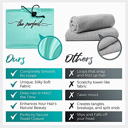 Microfiber Hair Towel Wrap with 2 Drying Ties - Anti-Frizz Gentle