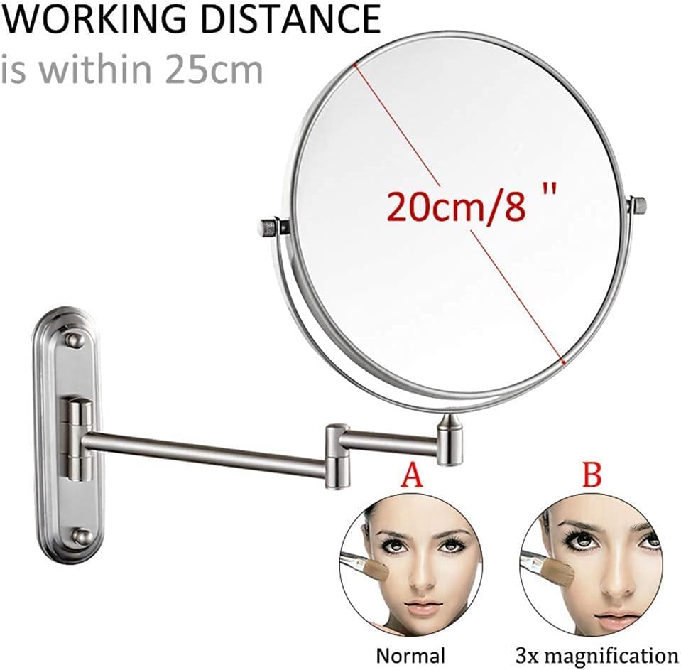 DEIHGE 360 Swivel Brass Double Sided Makeup Mirror