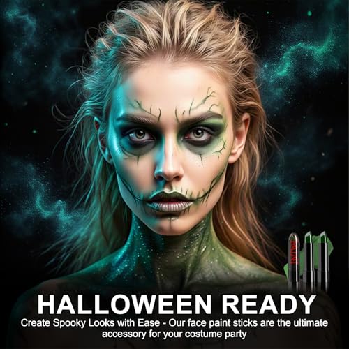 2 Pcs Green Eye Black Stick for Sports Halloween Makeup