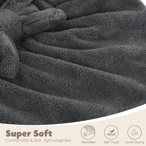 SUNLAND 2 Pack Large Microfiber Hair Drying Caps