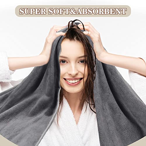 SUNLAND Microfiber Hair Towel with Elastic Band - 40x20 Inches
