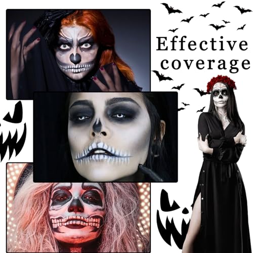 2PCS White Black Face Body Paint Kit for Halloween Costume SFX Makeup
