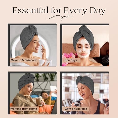 LiliJames 100 Cotton Hair Towel Wrap for WomenKids 1