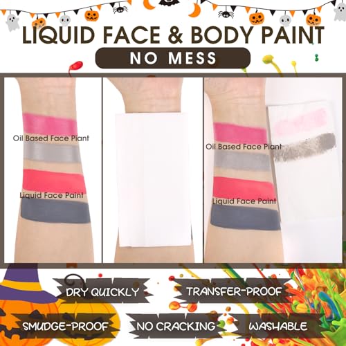 BOBISUKA Grey Face Body Paint Liquid Texture Washable Non-Toxic