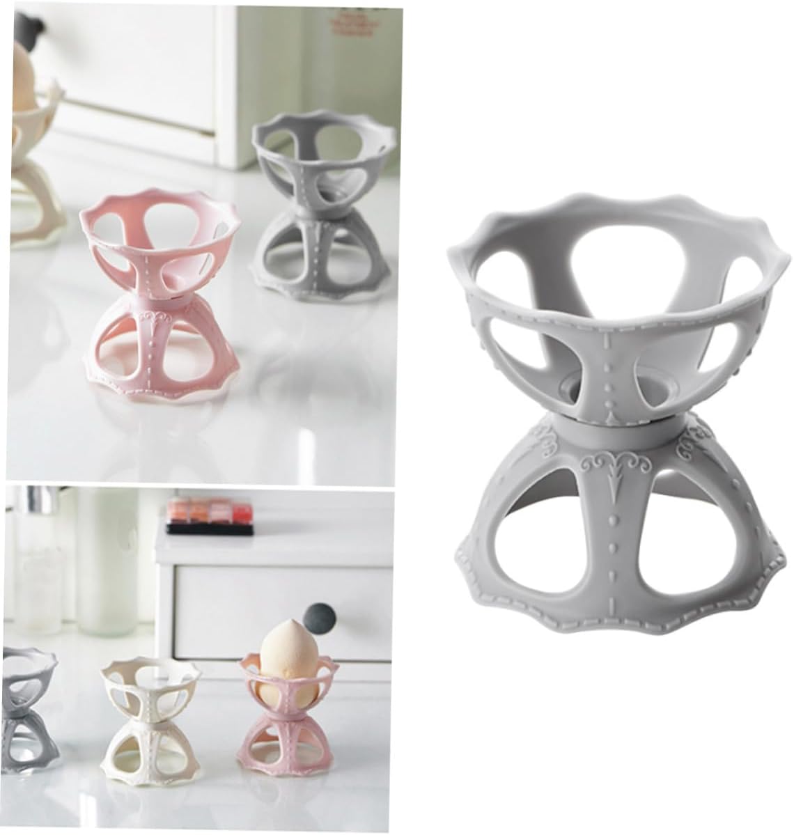 PLAFOPE 3pcs Cosmetic Puff Carrier Gourd Rack