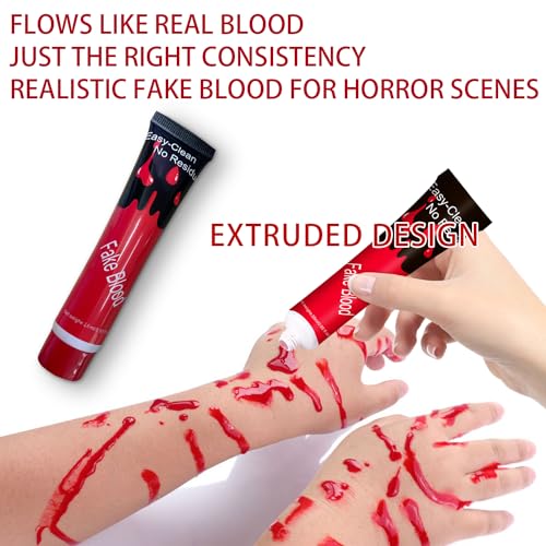 Topcent Fake Blood Gel and Scar Wax Halloween Makeup Set