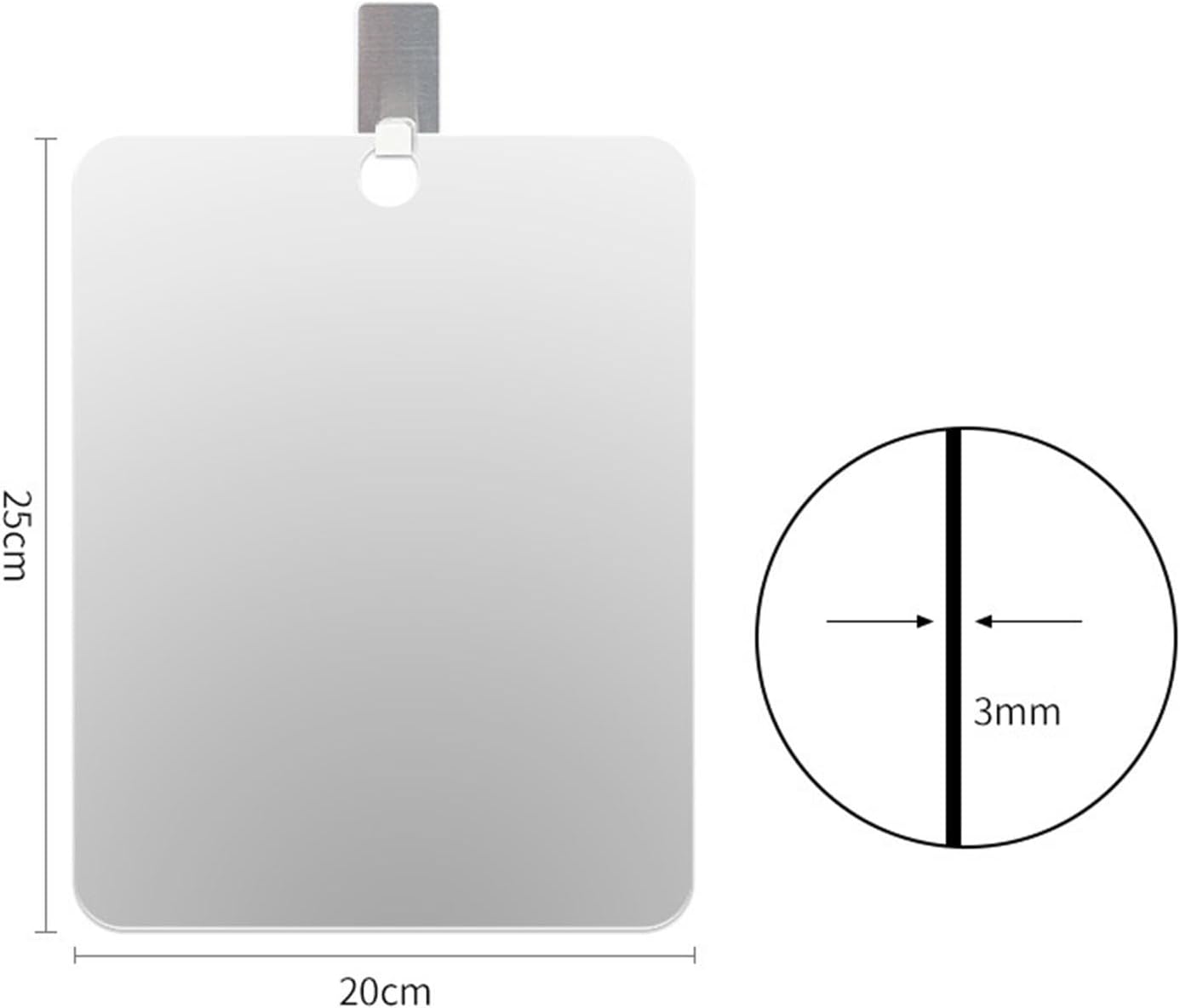 Anti Fog Shower Mirror 20x25cm with Hanging Holes