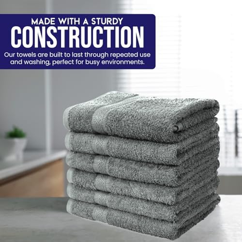 Linteum Textile Supply Hair Drying Towels Pack of 6 Grey