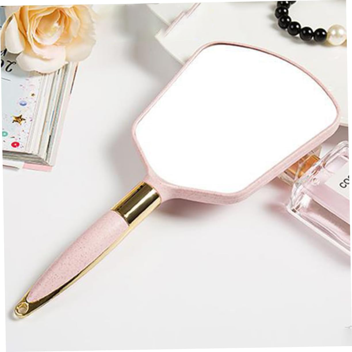 VALICLUD Handheld Mirror with Ergonomic Handle for Travel and Salon Use