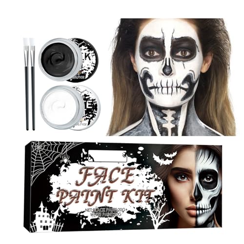Black and White Halloween Face and Body Paint Set