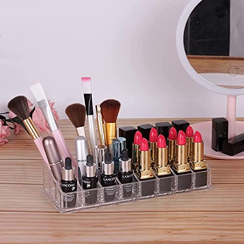 Clear Acrylic Lipstick Organizer with 24 Slots