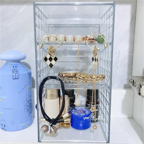 Himilucky Jewelry Organizer with 3 Shelves and Hooks 1