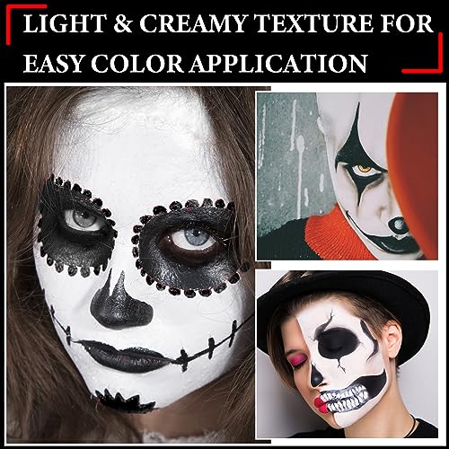 Halloween Face Paint Kit Black White Body Paint SFX Makeup