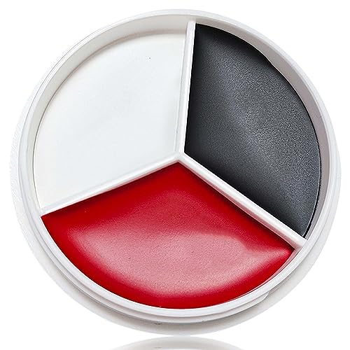 DuoZeng Halloween Face Paint Kit with Black White Red