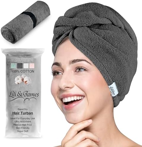 LiliJames 100 Cotton Hair Towel Wrap for WomenKids 1