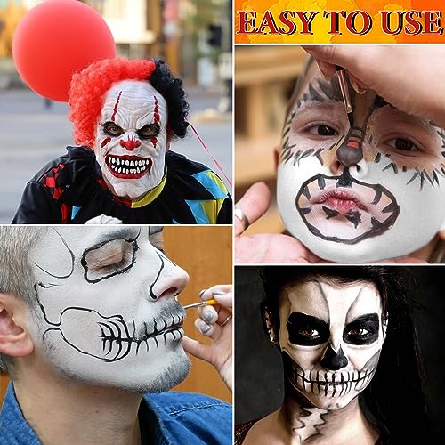 DuoZeng Halloween Face Paint Kit with Black White Red