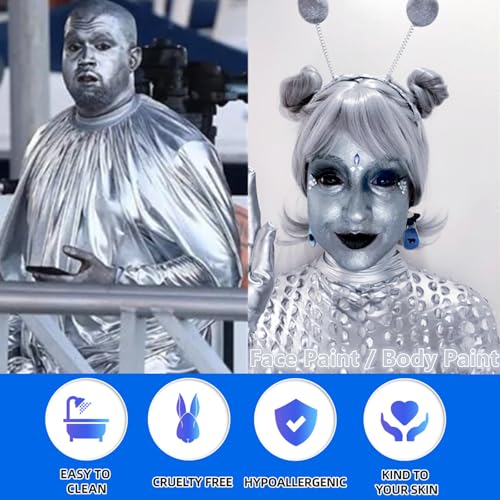 Go Ho Cream-Blendable Silver Face Paint Stick 106 oz