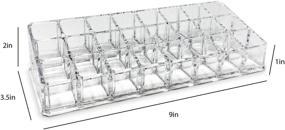 Clear Acrylic Lipstick Organizer with 24 Slots