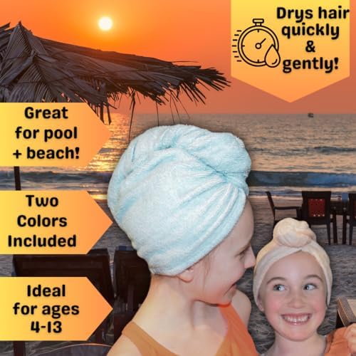 Birch Bay Hair Towel Wrap for Kids Set of 2