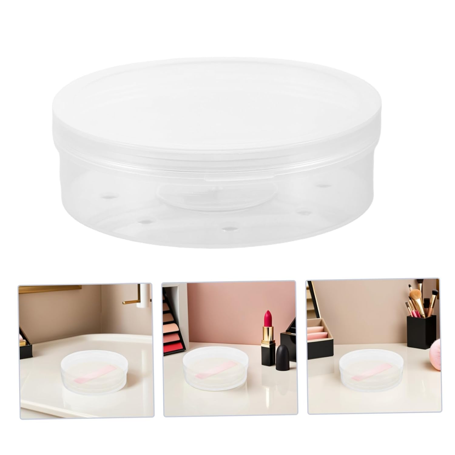 2pcs Transparent Powder Puff Holder Case for Travel