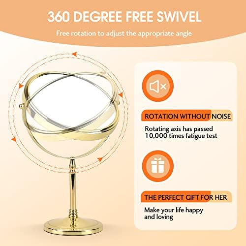 Ohotecy 8 Inch 1X10X Double-Sided Swivel Makeup Mirror Chrome Finish