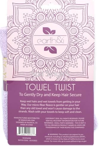 Earth I Purple Microfiber Hair Towel 4 Pack 1 Face Stone Gua Sha